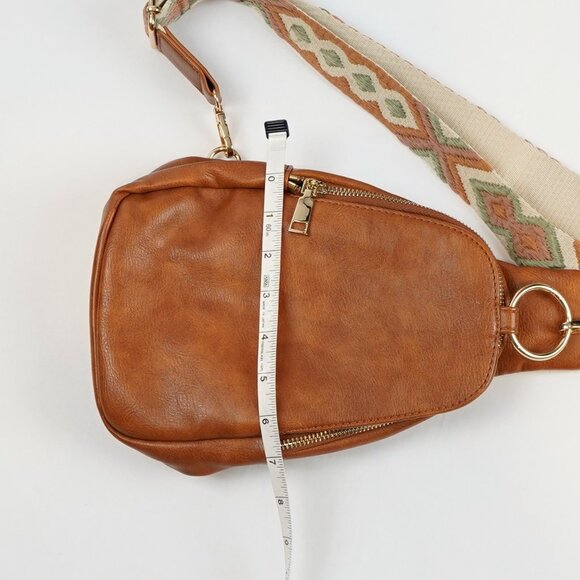 Moda Luxe Aztec Sling Saddlebag Crossbody Camel Brown - Picture 6 of 6